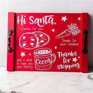Santa Cookie Tray | Farmhouse Rustic Christmas Tray